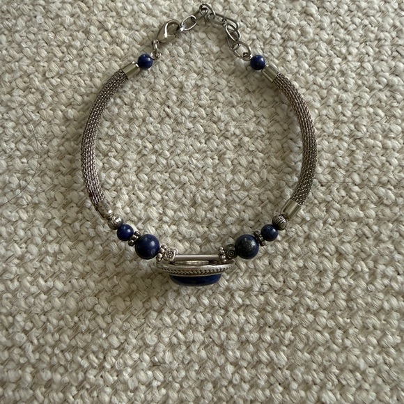 Lapis Lazuli Silver-Tone Bracelet - Picture 4 of 5